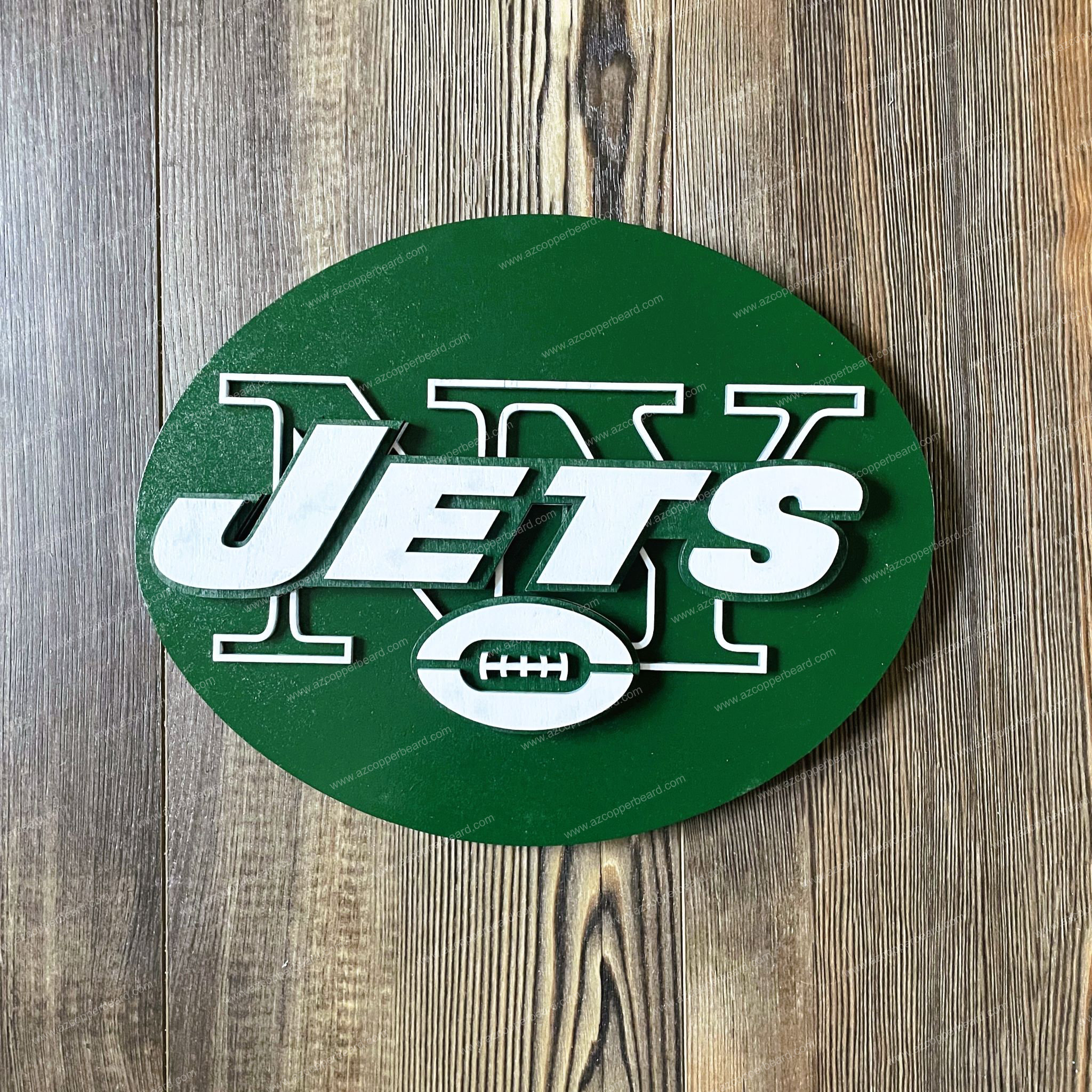 8 Inch New York Jets NFL Football Official 3D Logo Wall Sign 3D